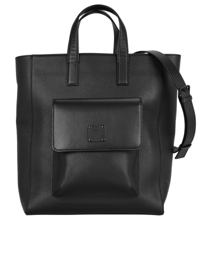 Shopping Tote, &pound;180, Handbags, Black, Leather, Front view